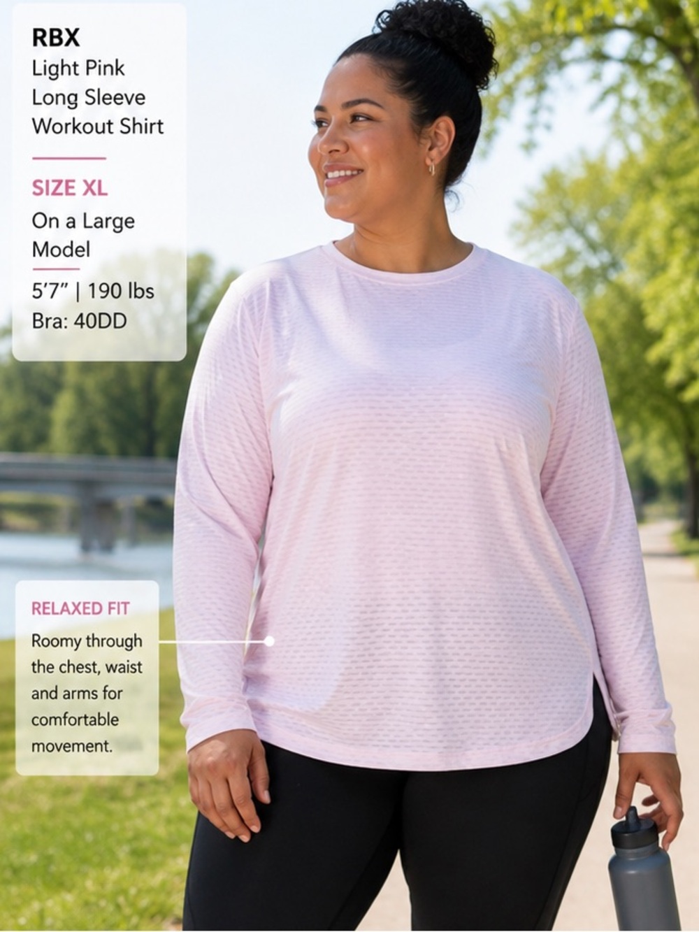 RBX Light Pink Long Sleeve Workout Top